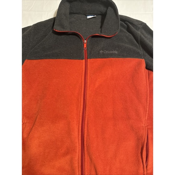 Columbia Other - Columbia Jacket Men Large Gray/ORANGE Omni Heat Fleece Full Zip Hiking Outdoor